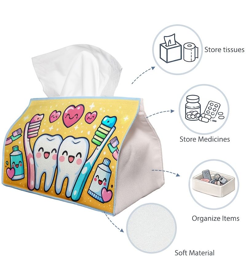 Happy Teeth Tissue Box Decorative Storage 23cm x 12.5cm x 17cm - Image 3