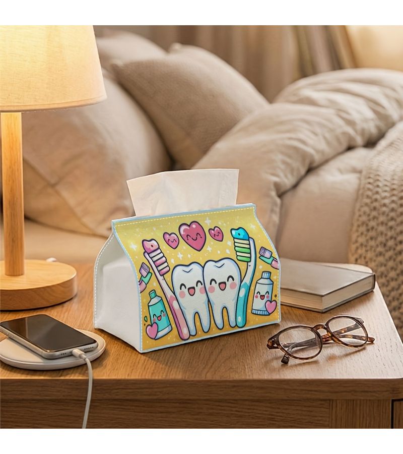 Happy Teeth Tissue Box Decorative Storage 23cm x 12.5cm x 17cm - Image 2