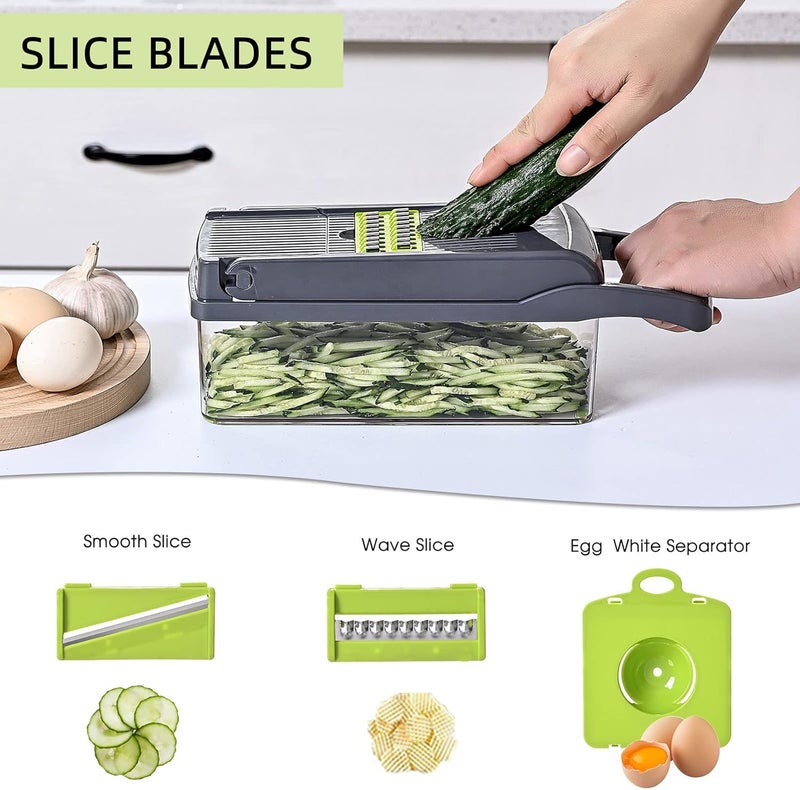 16-in-1 Vegetable Chopper with Spice Cutter, 7 Blades for Chopping Vegetables, Onions, and Fruits - Image 2