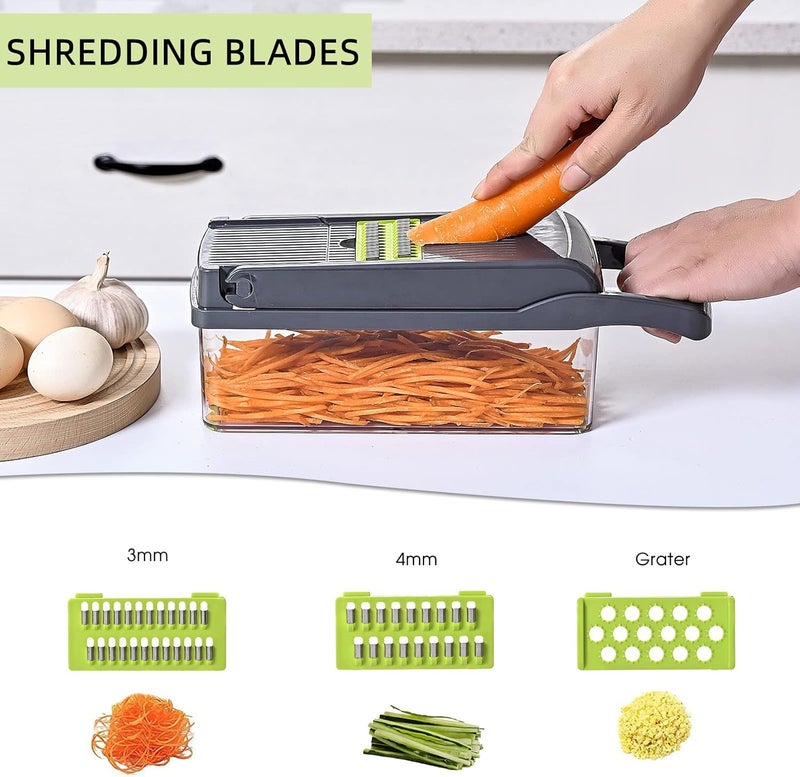 16-in-1 Vegetable Chopper with Spice Cutter, 7 Blades for Chopping Vegetables, Onions, and Fruits - Image 3