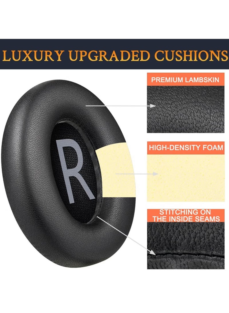 Bo Serie Replacement Ear Pads for Bo se 700 Noise Cancelling Headphones (NC700) Softer PU Leather, Luxurious Memory Foam, Added Thickness, Extra Durable Ear Cushions (Black) - Image 2