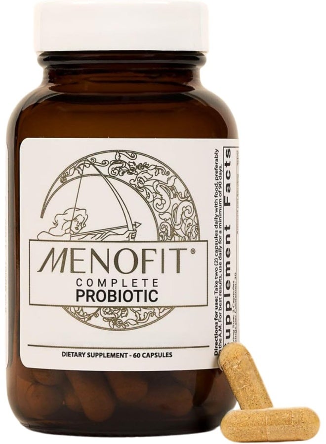 MENOLABS MenoFit, Menopause Supplements for Women - 60 Capsules - Advanced Women’s Probiotic with Vitamins and Red Clover for Gut Health, Hot Flashes and Hormone Balance for Women - Image 1