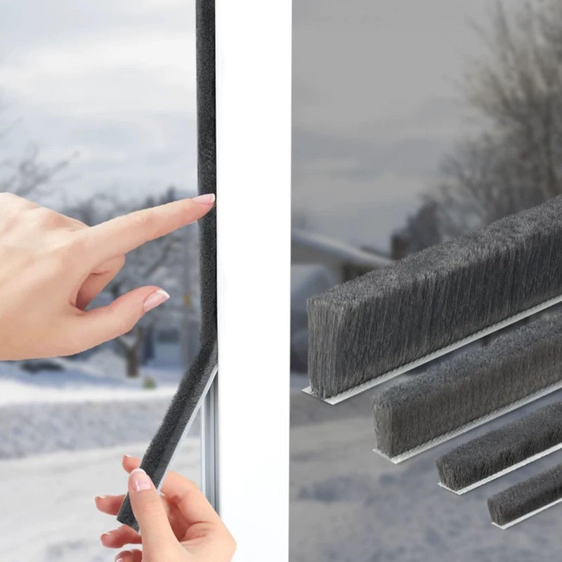KAIYUER Brush Weather Stripping,33 Feet,Door Brush Seal Strip,Door Soundproofing Strip,Window Noise Blocker,Self Adhesive Draft Blocker,Dust Stopper Winter,Grey,0.2 in Brush x 0.35 in Backing - Image 1