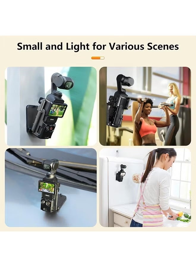 AMAZEAR Magnetic Mount Stand Compatible with DJI Osmo Pocket 3, Upgraded Pocket3 Accessories Adapter Clamp Magnet Suction Case Holder on Desktop, Vertical Surface, 180° Adjustable Handle, Black - Image 4