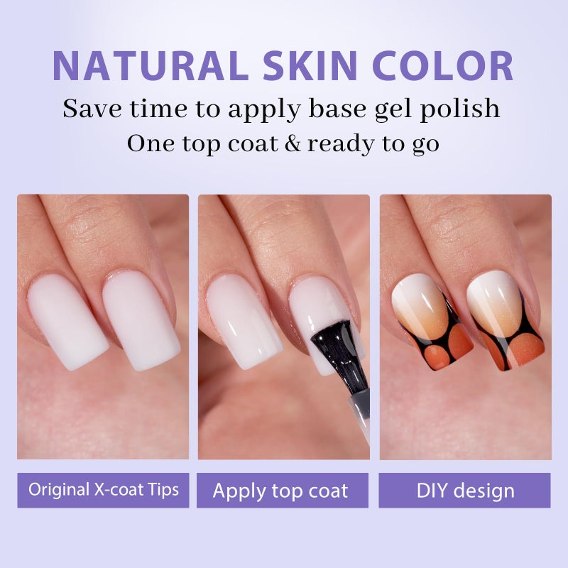 BTArtboxnails Square Gel Nail Tips Short - Pre Colored Milky White Soft Gel Nail Tips, Milky White Press on Nails, Natural XCOATTIPS - Image 4