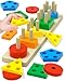 Tonberless Montessori Toys for 1 2 3 Year Old Boy Girl Toys for Ages 24 Toddlers Kids Baby 1 2 Year Old Boy Girl Birthday Gifts Wooden Learning Puzzles Shape Sorter Toys for Toddlers 13 - Image 2