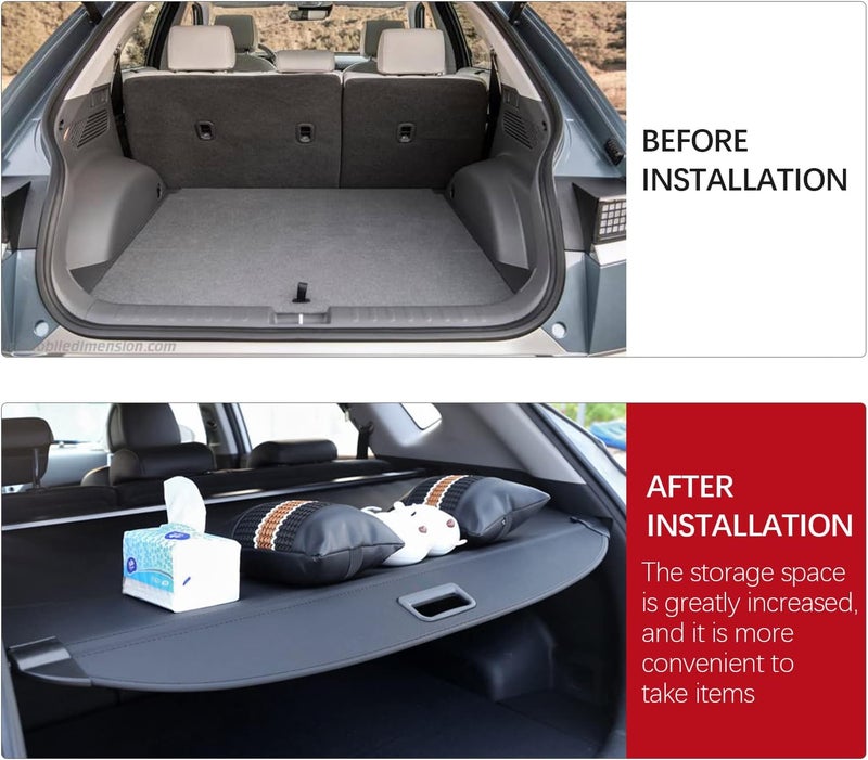 Tesmirror Rear Cargo Security Shade Cover for Kia Sportage 2023 - Black Privacy Screen - Image 4
