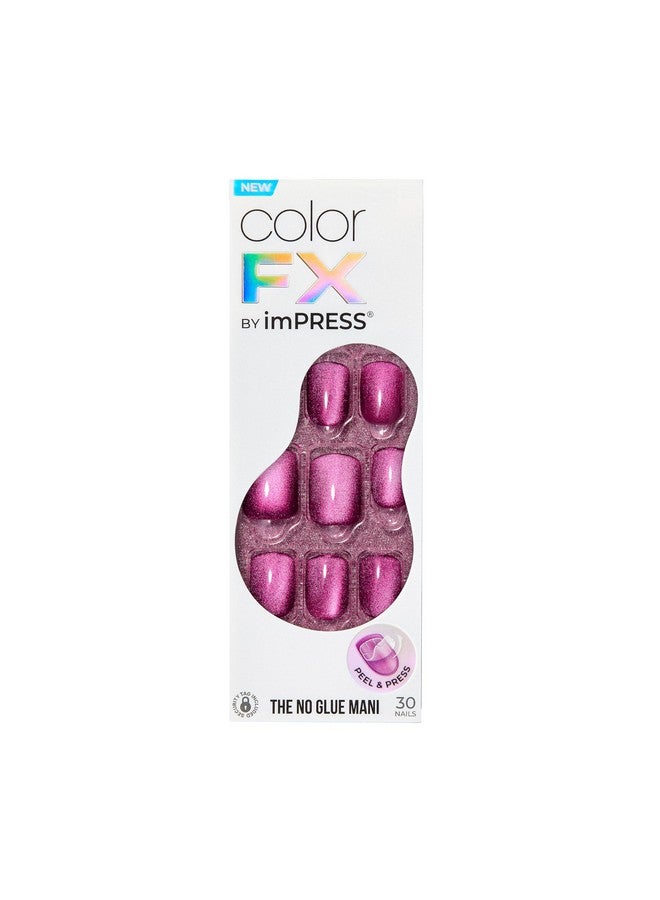 إمبريس اضغط على No Glue Mani Presson Nails Color Fx Levels 'وردي داكن قصير الحجم على شكل سكوافال يتضمن 30 مسمارًا ورقة تعليمات إعداد الوسادة، 1 عصا مانيكير، 1 ملف صغير - Image 1