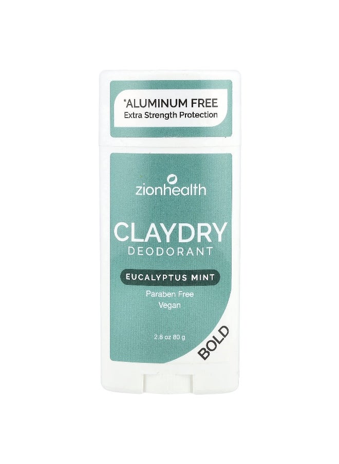 Zion Health Zion Health, ClayDry Deodorant, Eucalyptus Mint, 2.8 oz (80 g)  - Image 1