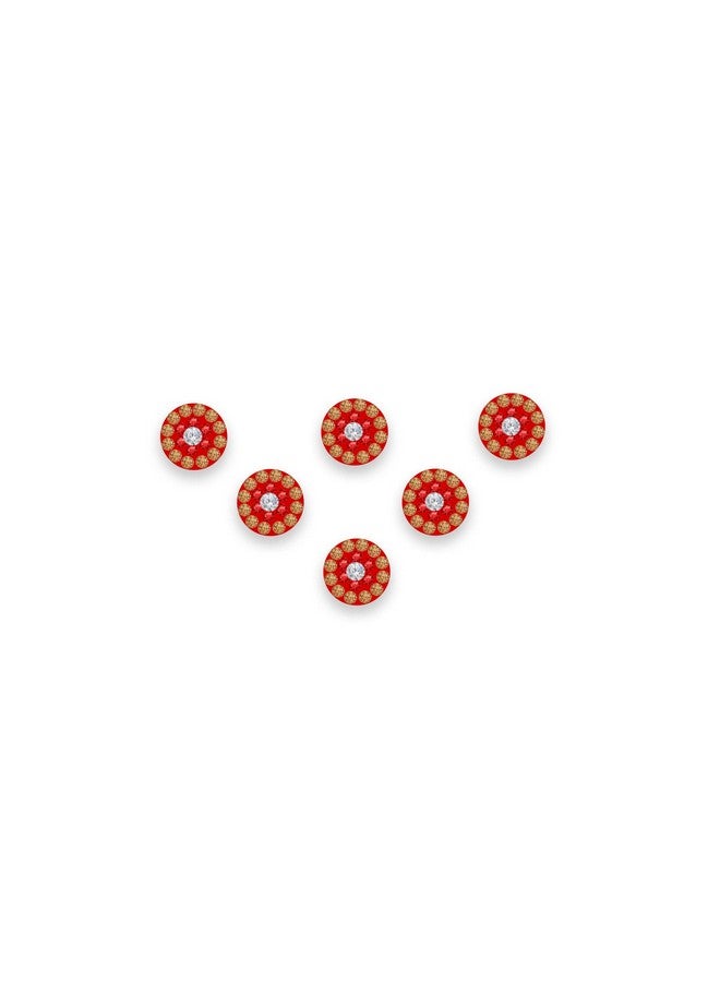 Comet Busters Bindiful Maroon Round Bindi with Stones (7.5 mm) (BFO117) - Image 1
