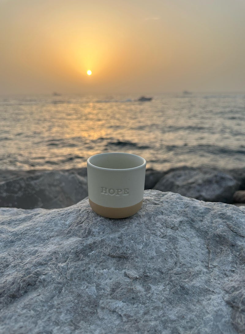 Tohfa Luxe Hope Engraved Ceramic Cup – Handmade, 175ml, Cream, English & Arabic Inscription, Single Piece, Artisan Craftsmanship, Gift-Ready - Image 5