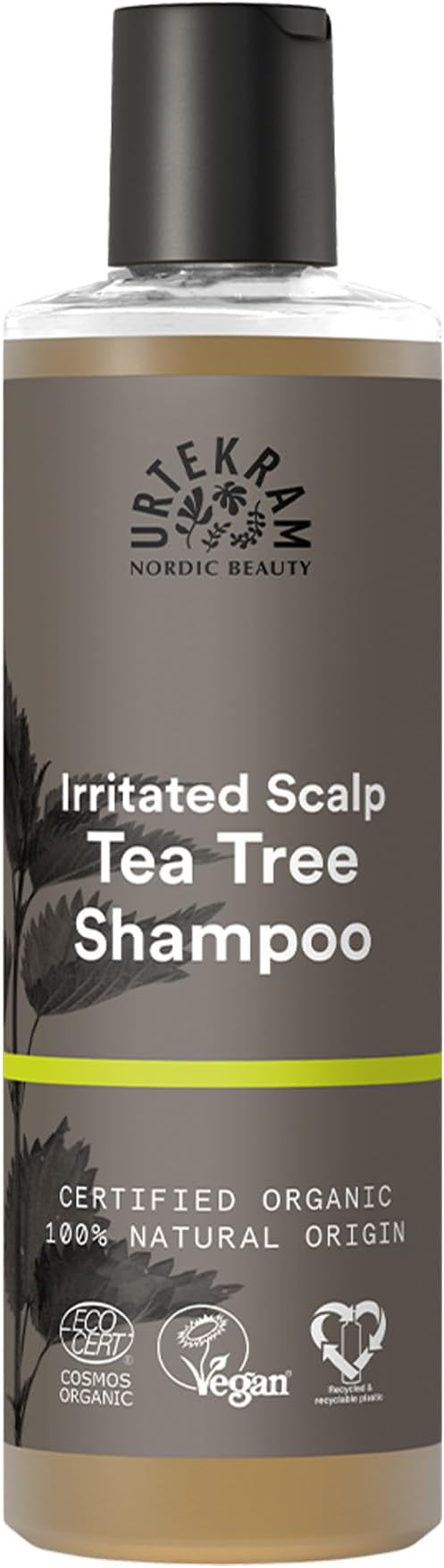 Urtekram Shampoo Irritated Scalp Vegan Organic Natural Origin Tea Tree 250 ml - Image 1