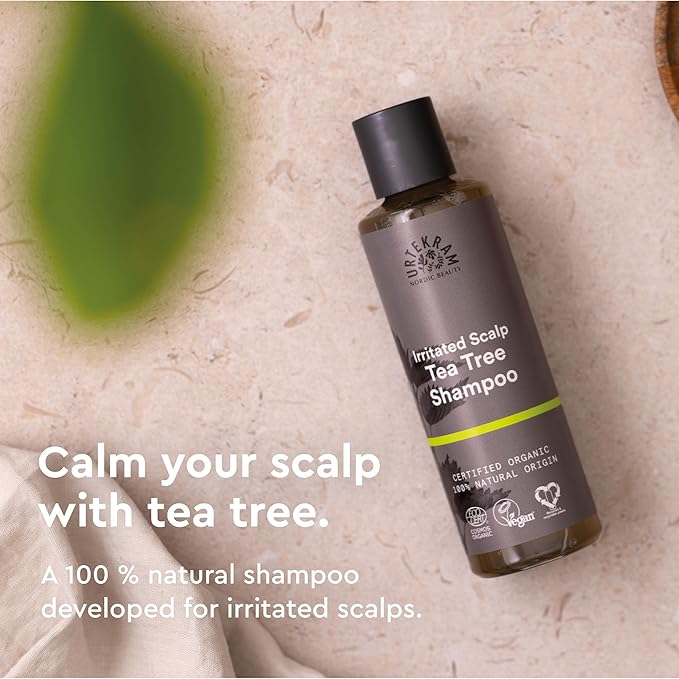 Urtekram Shampoo Irritated Scalp Vegan Organic Natural Origin Tea Tree 250 ml - Image 2