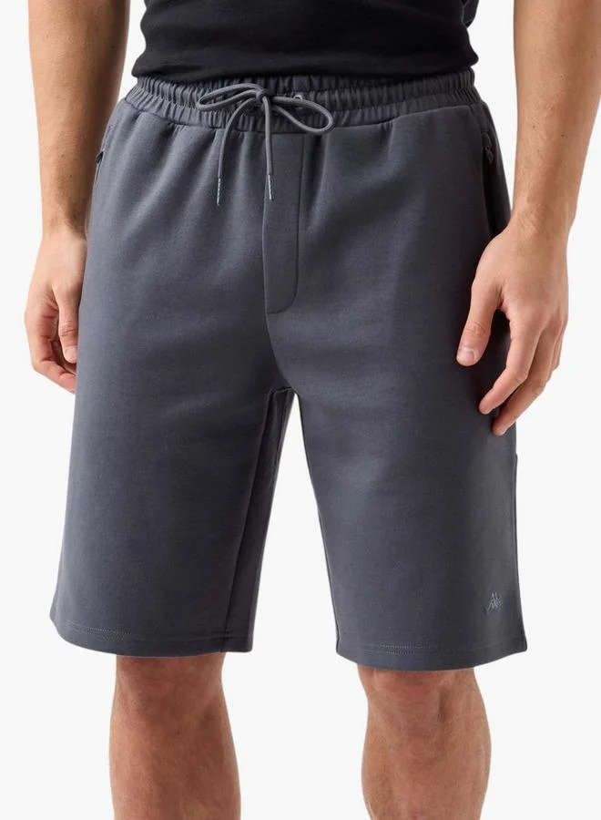 Kappa Logo Detail Shorts with Drawstring Closure and Pockets