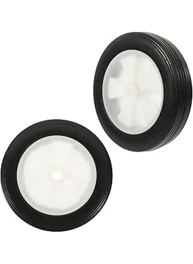 7 Inch Solid Rubber Replacement Wheels For Push Lawn Mower Outdoor Cart Trolley - Image 1