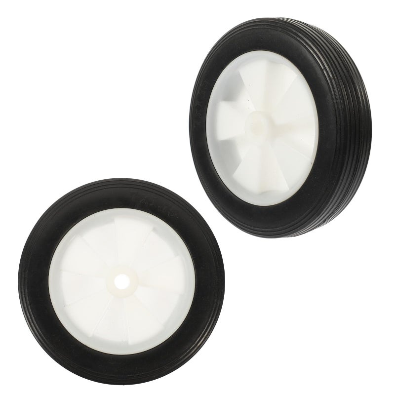 7 Inch Solid Rubber Replacement Wheels For Push Lawn Mower Outdoor Cart Trolley - Image 2