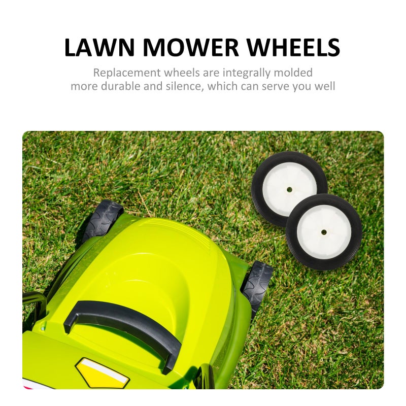 7 Inch Solid Rubber Replacement Wheels For Push Lawn Mower Outdoor Cart Trolley - Image 4