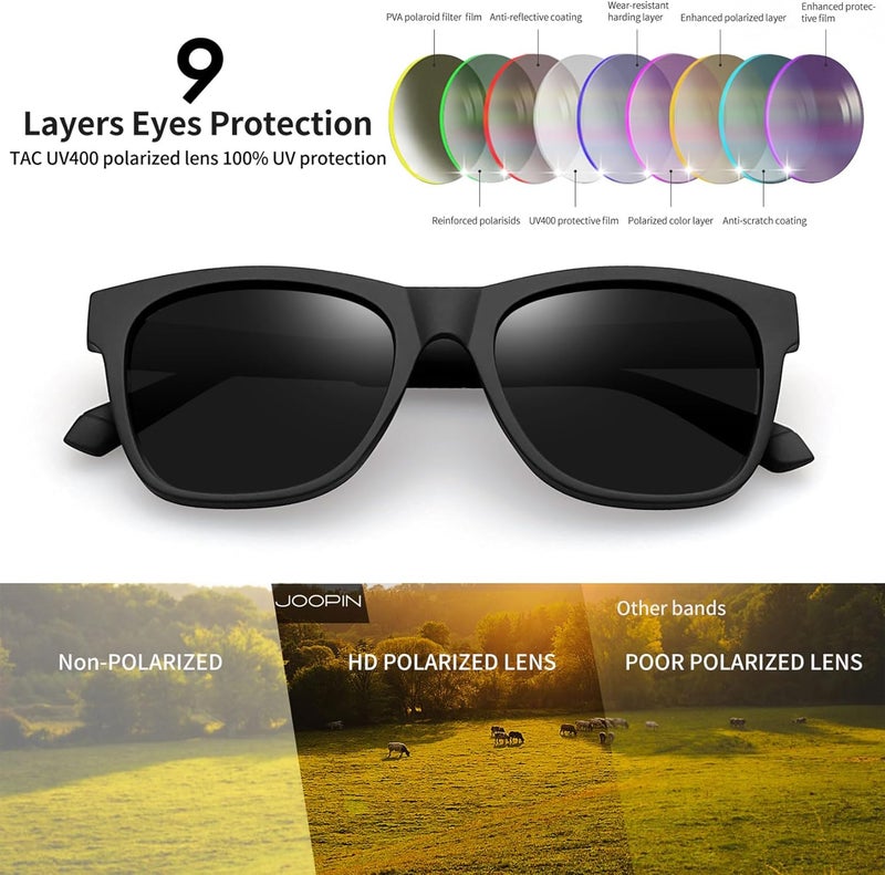 Joopin Square Sunglasses Men Women Classic Rectangle Polarized Sun Glasses Driving Fishing UV Protection - Image 5