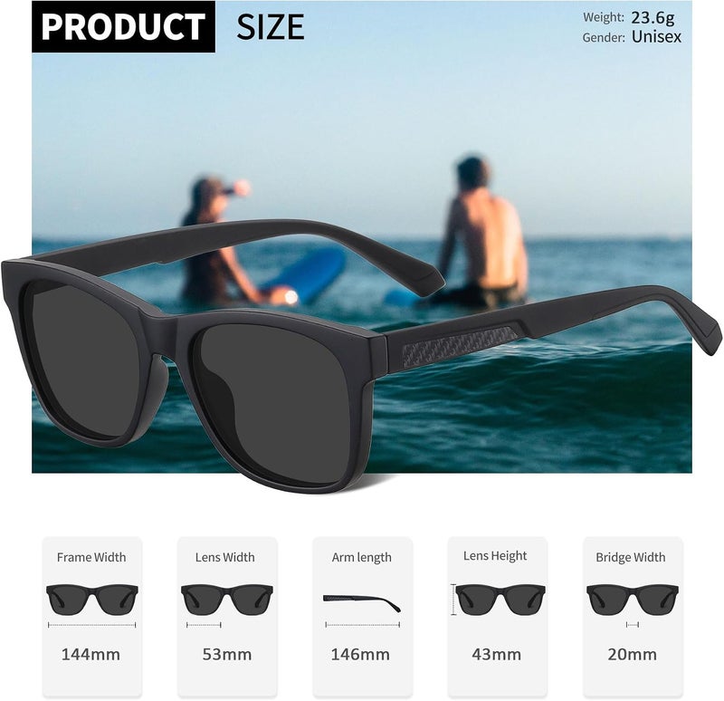 Joopin Square Sunglasses Men Women Classic Rectangle Polarized Sun Glasses Driving Fishing UV Protection - Image 4