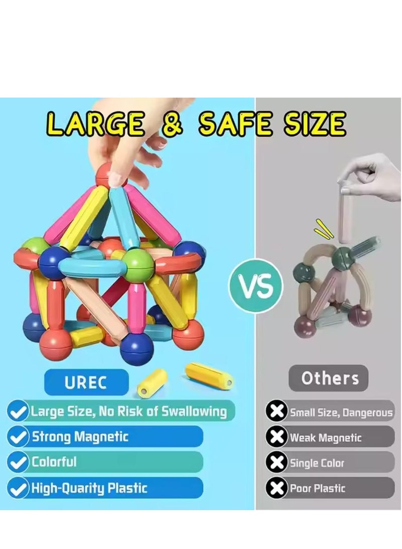 Magnetic Stick, Balls and Rods Set, Building Sticks Blocks, STEM Stacking Toys Magnet Educational for Kids Boys Girls - 42 PCS - Image 4