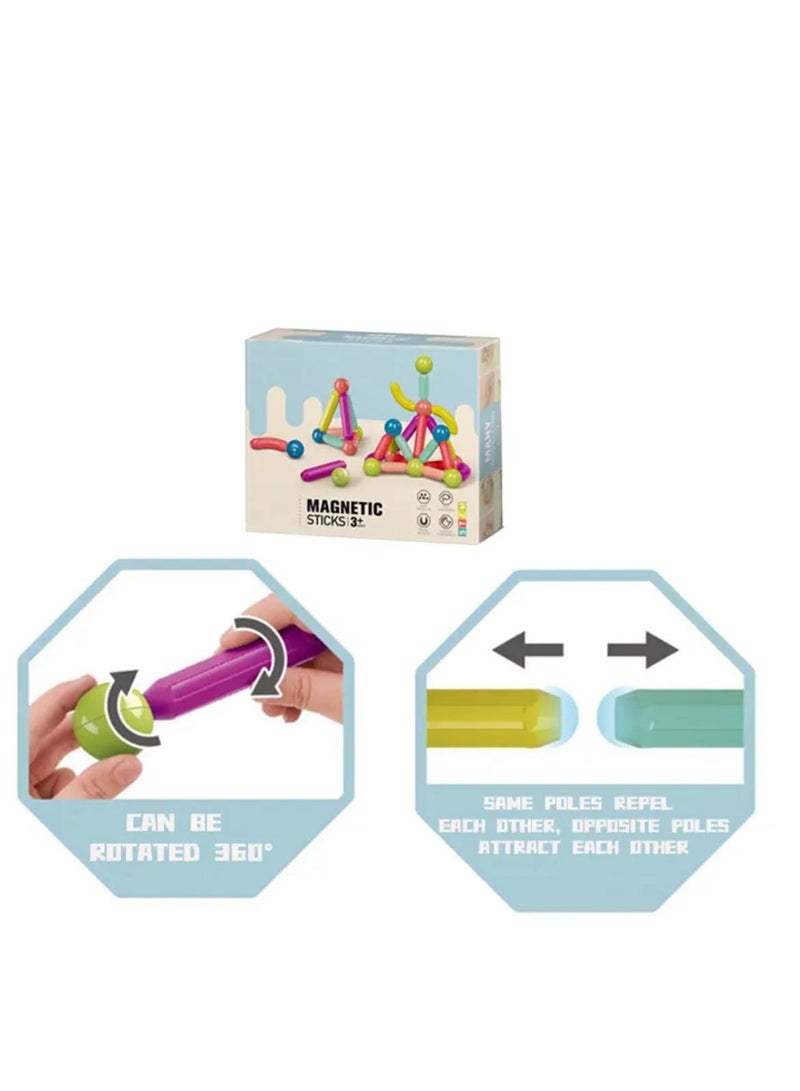 Magnetic Stick, Balls and Rods Set, Building Sticks Blocks, STEM Stacking Toys Magnet Educational for Kids Boys Girls - 42 PCS - Image 5