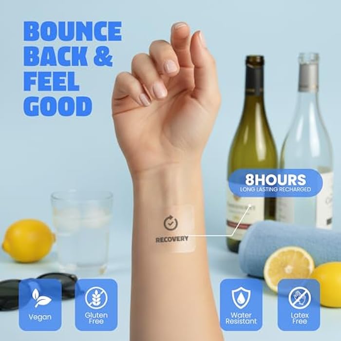 Nectar Patches Nectar Recovery Patches | Replenishment & Hydration Support with L-Theanine & Milk Thistle | Night Out Recovery for Adults, Travel-Friendly Vitamin Patch Kit | Party Kit Supplies | 10 Count - Image 2