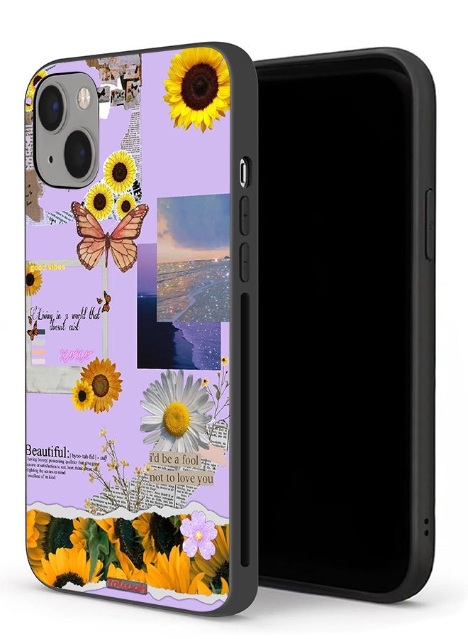 Tolwak Apple iPhone 13 Protective Case Beautiful Sunflower Stickers - Image 1