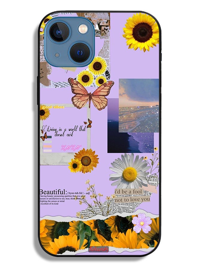 Tolwak Apple iPhone 13 Protective Case Beautiful Sunflower Stickers - Image 2