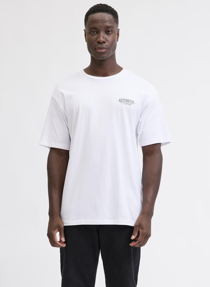 ج ج ريبل تيشيرت بطباعة نصية بقصة عادية وياقة دائرية - Image 1