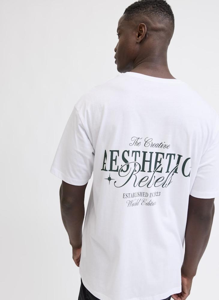 ج ج ريبل تيشيرت بطباعة نصية بقصة عادية وياقة دائرية - Image 3