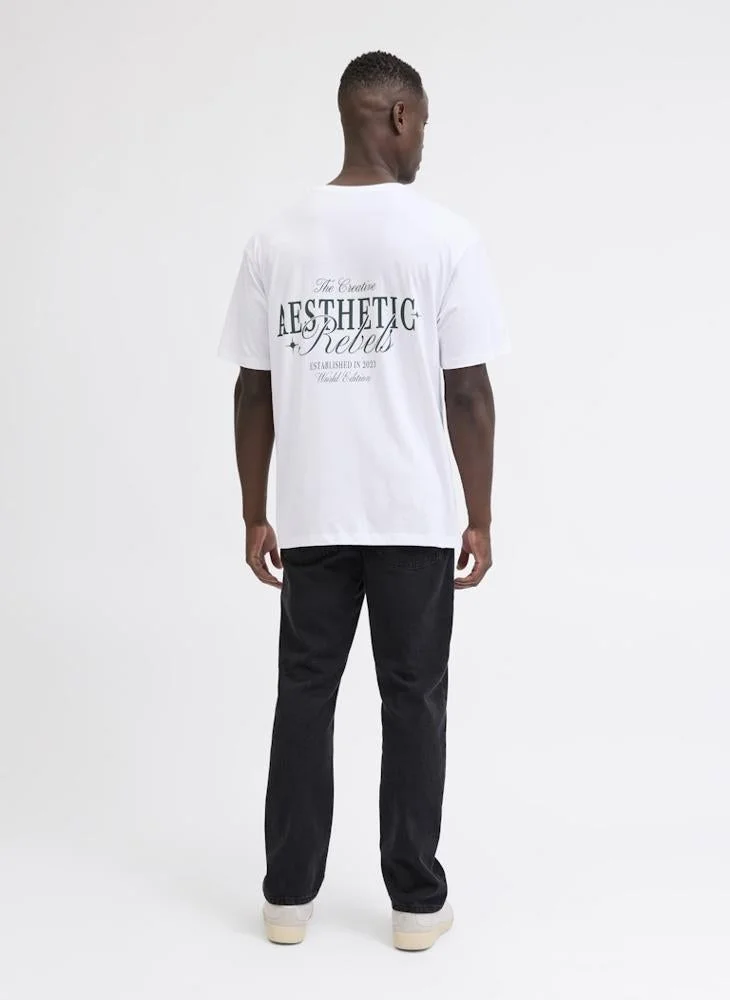 JJ Rebel Text Print Regular Fit Crew Neck T-Shirt