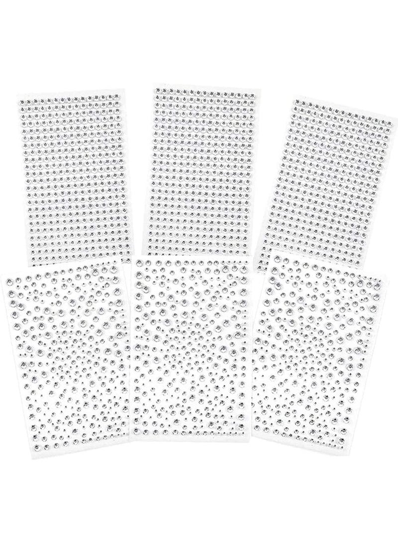 2100 قطعة من ملصقات الماس المائي ، ملصقات الأحجار الكريمة اللامعة الذهبية ، ملصقات الأحجار الكريمة الفن الماس فلاش ، ديكور الأظافر للحرف اليدوية للوجه ، شفافة 6 لوحات - Image 1