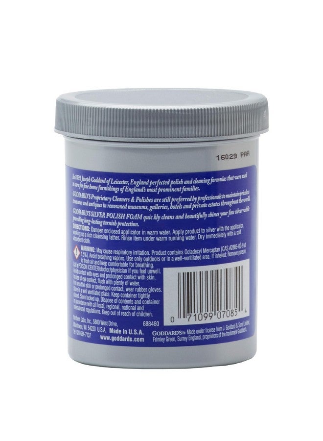 GODDARD'S رغوة تنظيف الفضة من جودارد، منظف مجوهرات الفضة للتحف، الإكسسوارات، الزينة، منظف الفضة، حماية أدوات الفضة، مزيل البقع عن مجوهرات الفضة الإسترلينية، موزع إسفنجي، 6 أوقيات - Image 1