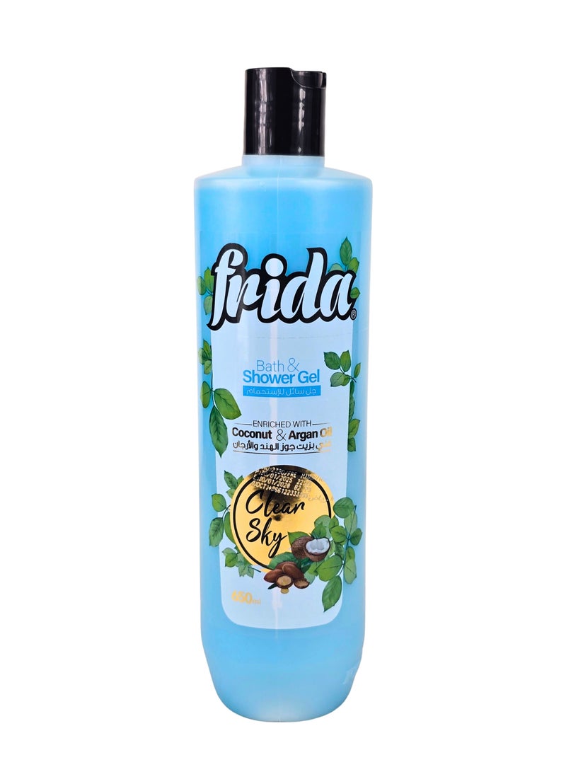 Frida Bath and Shower Gel Clear Sky Enriched with Coconut and Argan Oil 650 ml