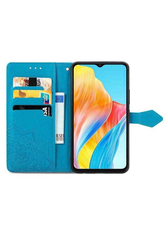 S-TOP Case For OPPO A38 Mandala Flower Embossed Leather Phone Case - Image 3