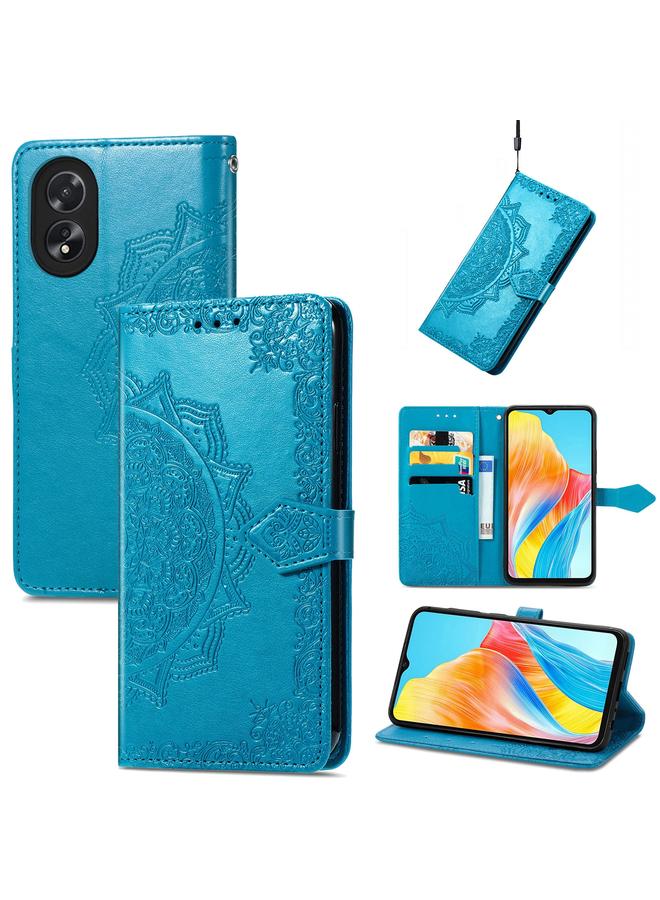 S-TOP Case For OPPO A38 Mandala Flower Embossed Leather Phone Case - Image 1
