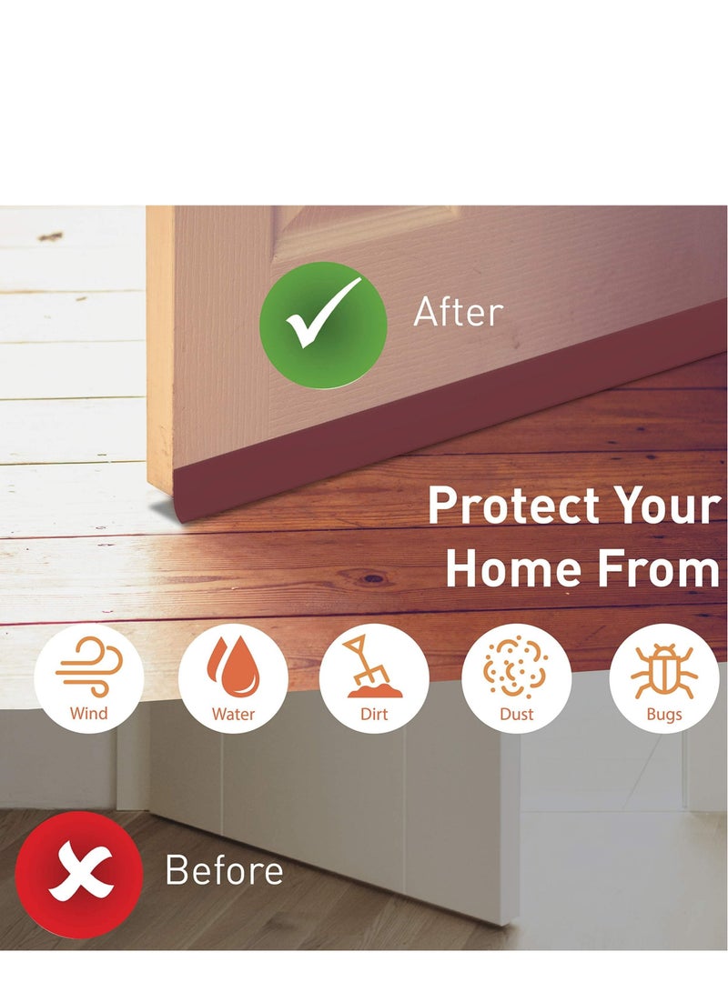 كابتن تيك 33 Feet Door Weather Stripping, Silicone Seal Strip Window Seal Silicone Sealing Tape for Door Draft Stopper Adhesive Tape for Doors Windows and Shower Glass Gaps - 2 Rolls KSA | Riyadh, Jeddah - Image 2