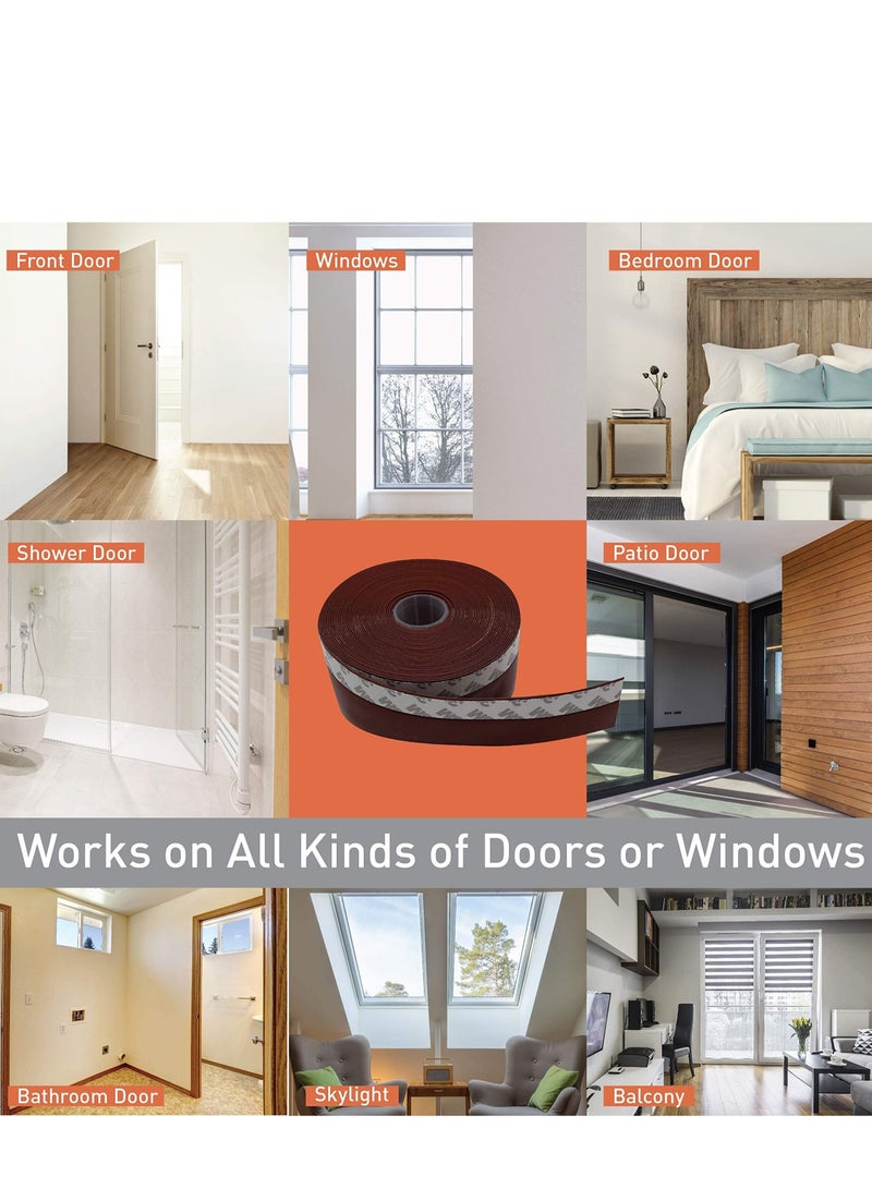 كابتن تيك 33 Feet Door Weather Stripping, Silicone Seal Strip Window Seal Silicone Sealing Tape for Door Draft Stopper Adhesive Tape for Doors Windows and Shower Glass Gaps - 2 Rolls KSA | Riyadh, Jeddah - Image 5