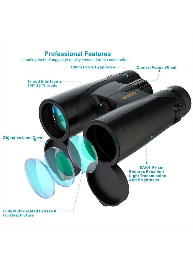 Vabogu 12x42 Binoculars for Adults and Kids BAK4 Prism FMC Lens Low Light Night Vision Binoculars for Birds Watching Hunting Sports Travel Sightseeing Outdoor Activities  - Image 3