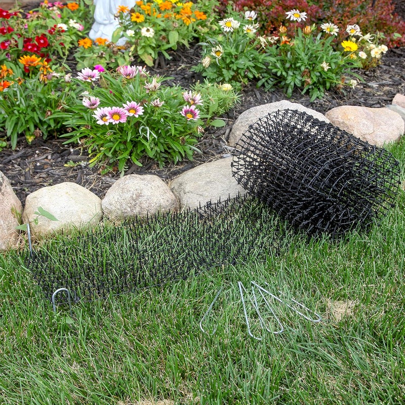 TAPIX Cat Scat Mat with Spikes Digging Stopper (8 ft.) Anti-cat Network Cat Strips, Cat Deterrent Mat for Indoor and Outdoor with 6 Staples - Image 4