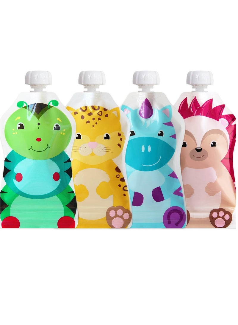 ChooMee Reusable Food Pouches Snakpack 5 Oz Ideal For Baby Food Smoothies And Purees Secure Double Lock Zipper Wide Bottom Bpa Free 4 Ct Fresh Squad 5 Fl Oz Pack Of 4 - Image 1