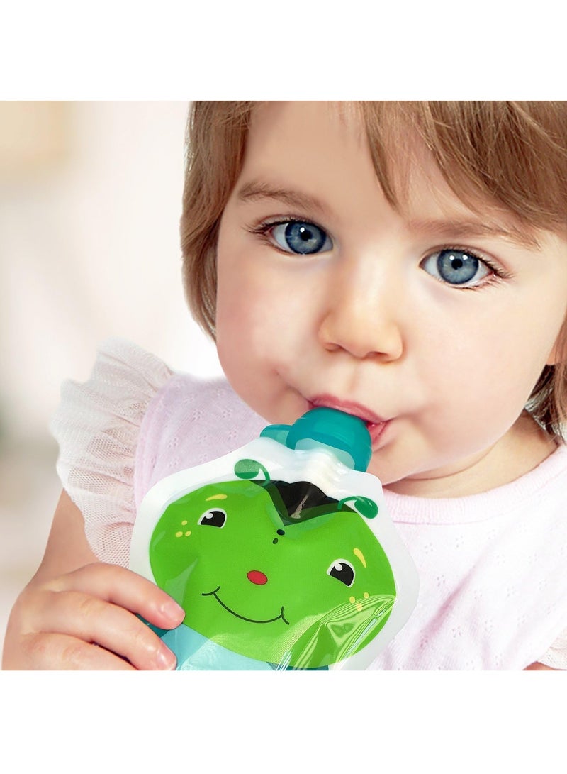 ChooMee Reusable Food Pouches Snakpack 5 Oz Ideal For Baby Food Smoothies And Purees Secure Double Lock Zipper Wide Bottom Bpa Free 4 Ct Fresh Squad 5 Fl Oz Pack Of 4 - Image 2