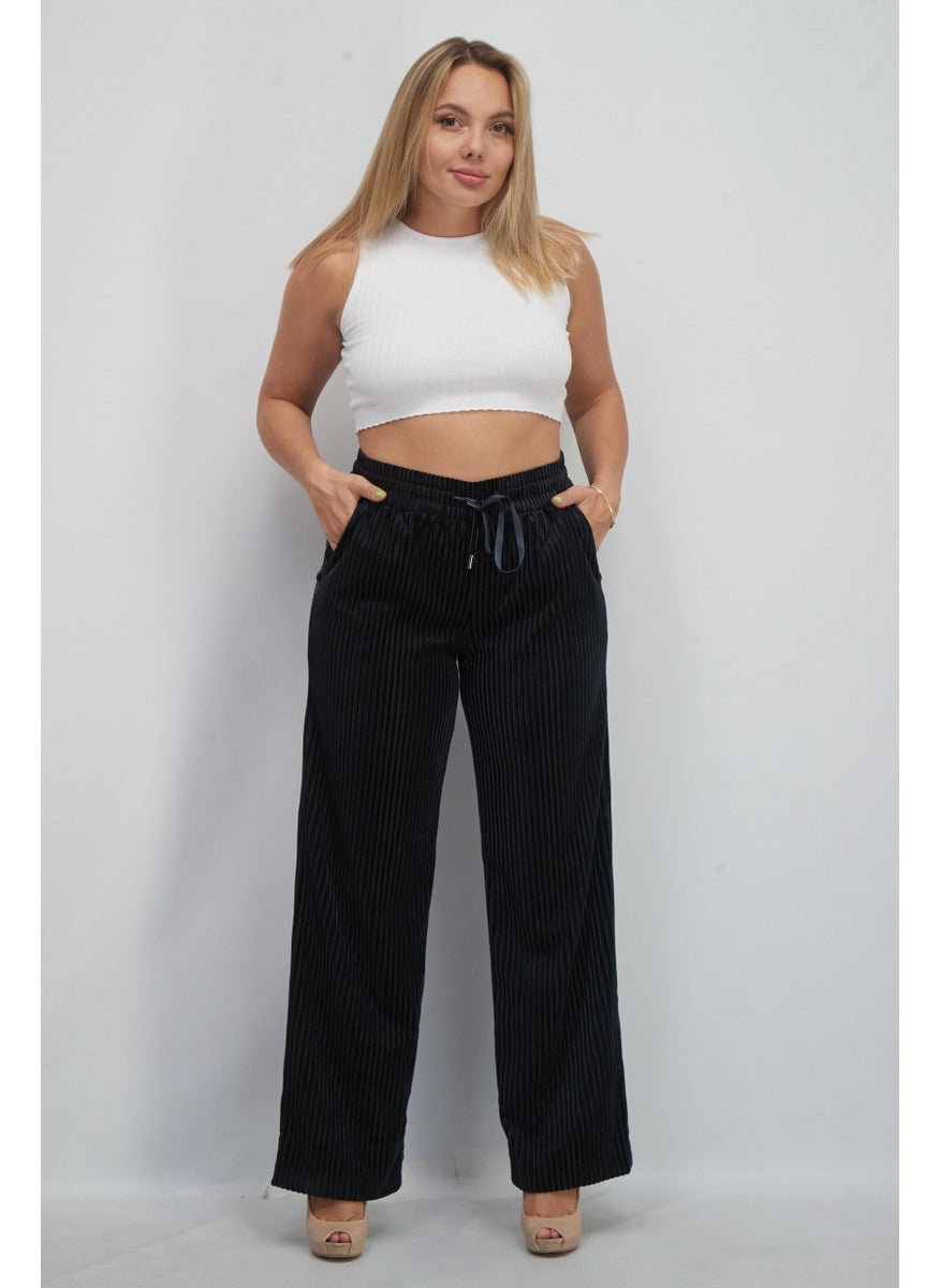 ESPRIT - Women Textured Corduroy Pants, Navvy - Image 1