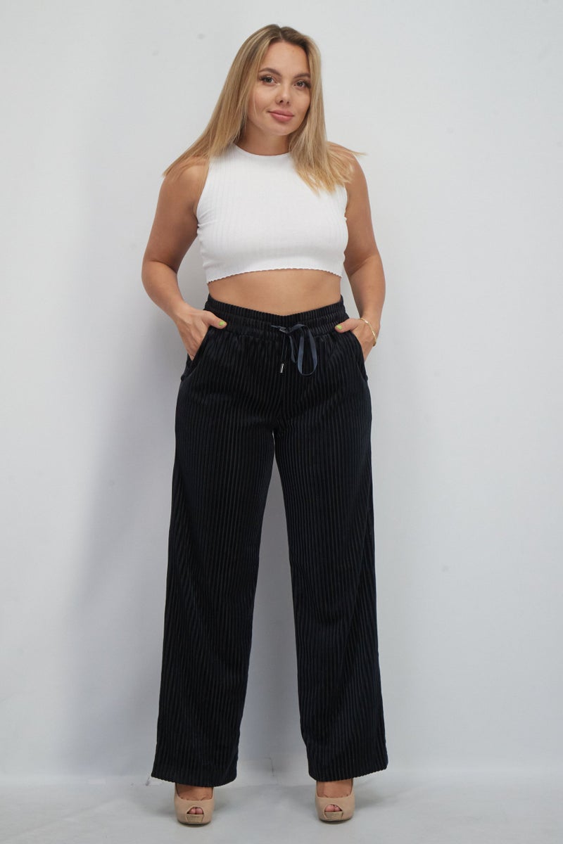 ESPRIT Women Textured Corduroy Pants, Navvy - Image 4