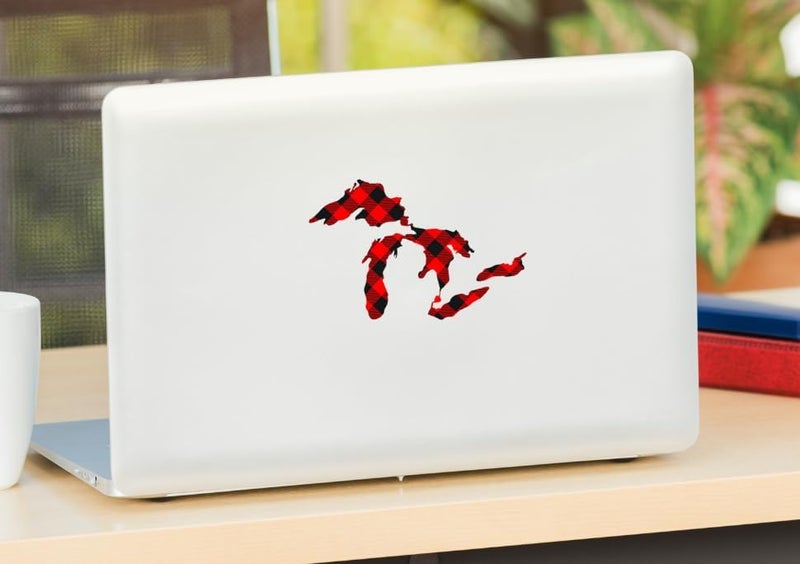 Nudge Printing Great Lakes Sticker Michigan Car Decal Premium Heavy-Duty Waterproof Vinyl for Bumpers, Windows, Laptops, Water Bottles or Coolers (Buffalo Check Red Plaid, 4.75" Wide) - Image 3