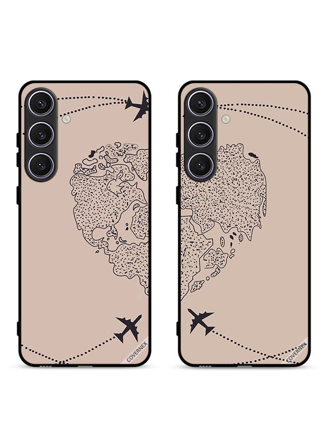 Covernex Two Cases For Samsung Galaxy S23 FE 5G Protective Covers Travel Around World Couple Case Back Covers  - Image 1