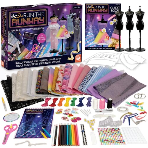 MindWare Fashion Designer Kits Ages 8 Run The Runway DIY Craft Kit for Girls Creative Learning Activity for Kids Design Dresses - Image 1