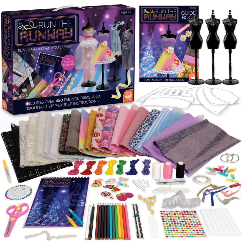 MindWare Fashion Designer Kits Ages 8 Run The Runway DIY Craft Kit for Girls Creative Learning Activity for Kids Design Dresses - Image 2