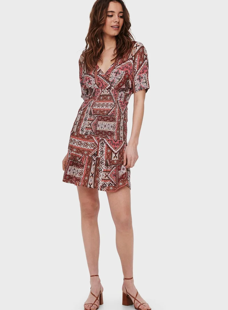 ONLY Printed Wrap Dress