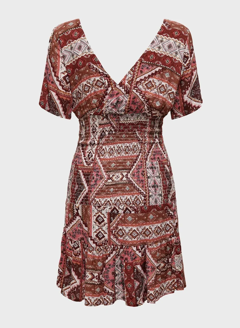 ONLY Printed Wrap Dress